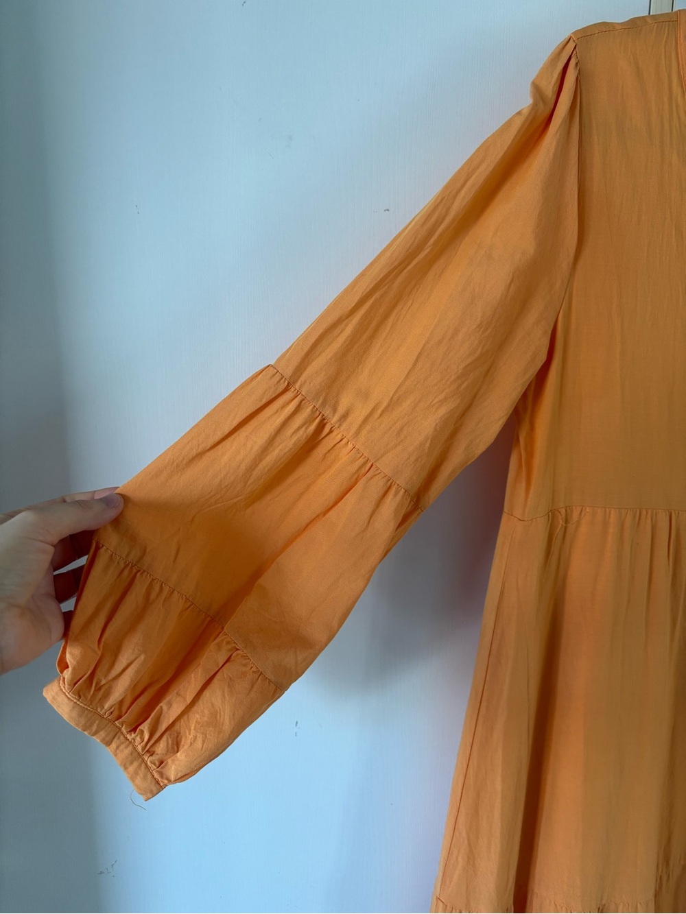 Urban Outfitters Orange Cottagecore Tiered Maxi Dress M Button Front Flowy Lined - Picture 4 of 13